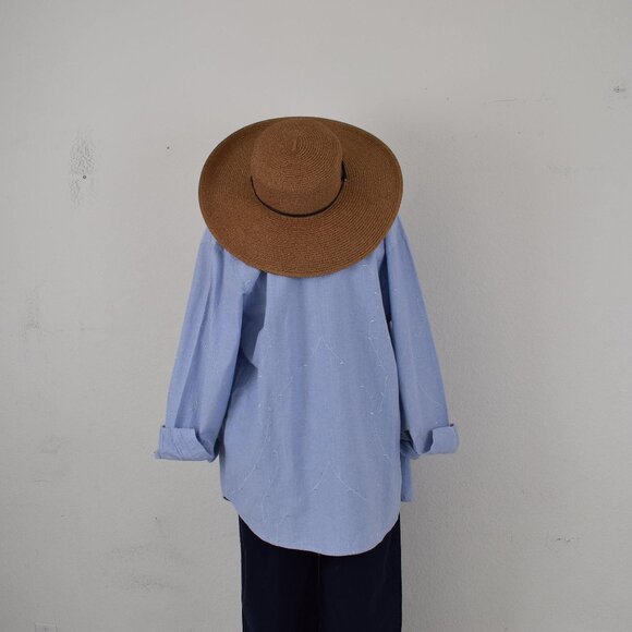 Vintage 80s Cotton Button-Up Embroidered Blouse size M - Picture 7 of 10